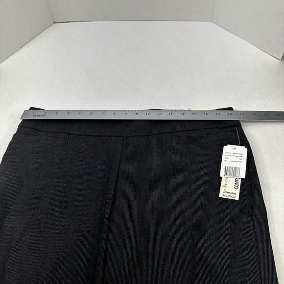 Studio Works Women's Size 16 Petite Briggs Pant Slimming Striped Black Charcoal - Picture 9 of 16